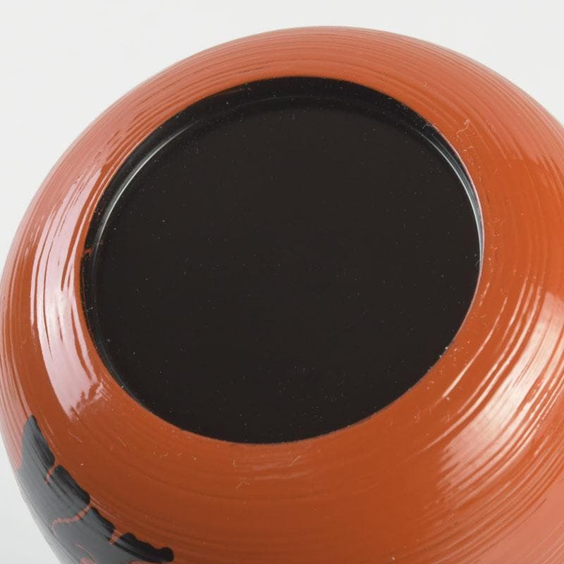 茶道具　山中塗　道場宗廣作　朱刷毛目　梅月蒔絵　大棗　共箱　V　9836