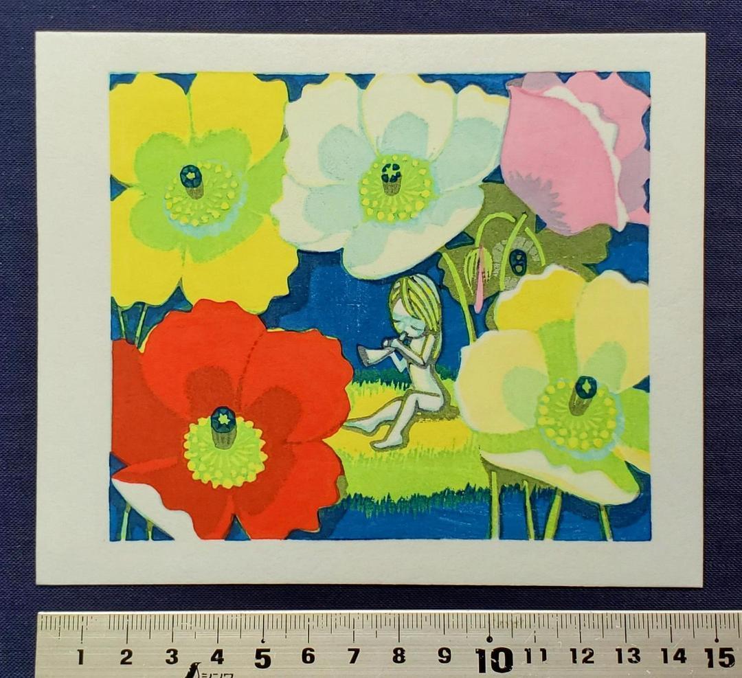 ぺこちゃん　●池田修三／オリジナル木版画７●