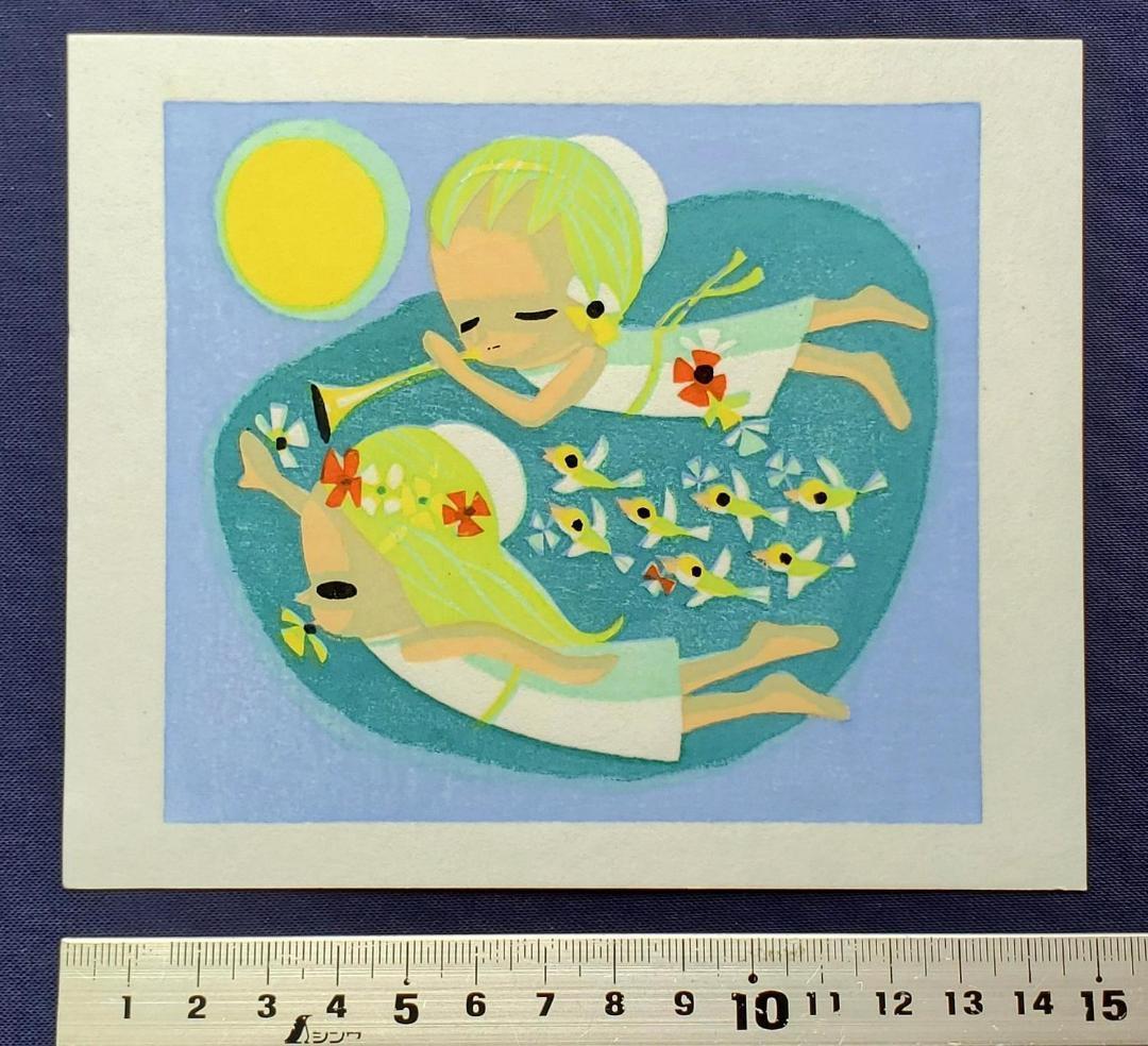 ぺこちゃん　●池田修三／オリジナル木版画７●