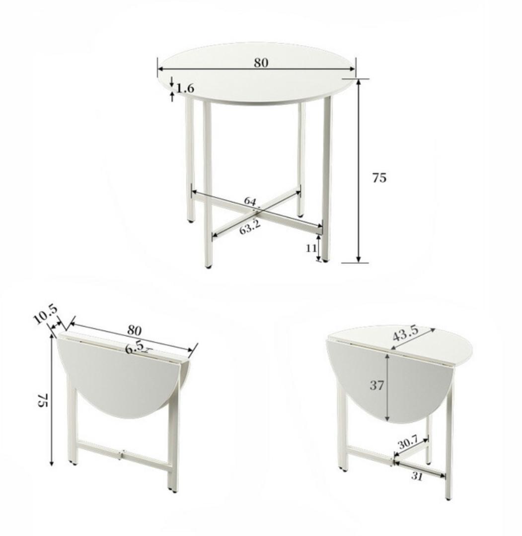 【新品キズ有】ラウンド 折り畳みテーブル【ART OF BLACK】