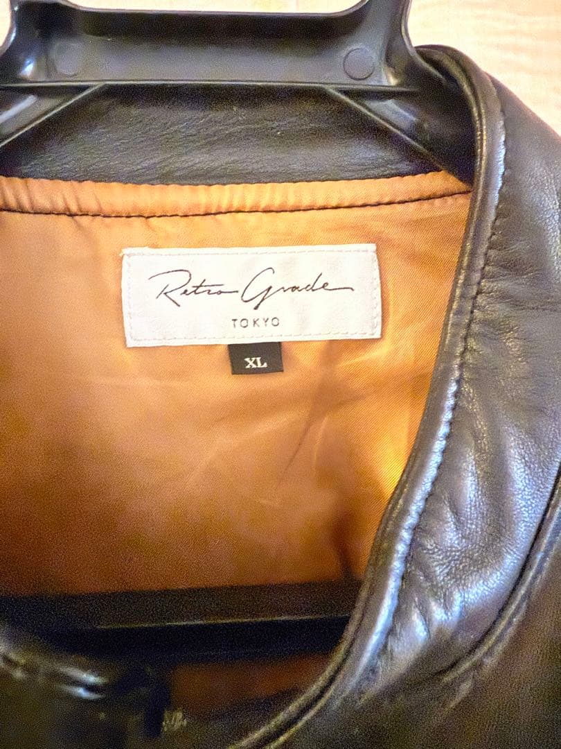 シングルレザーライダースジャケット XL RetroGrade