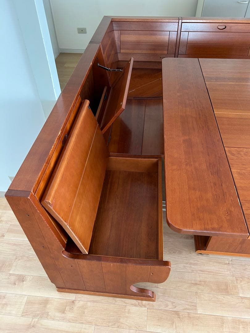 CANADIAN ヴィンテージ L字ダイニングセット テーブル&ベンチ