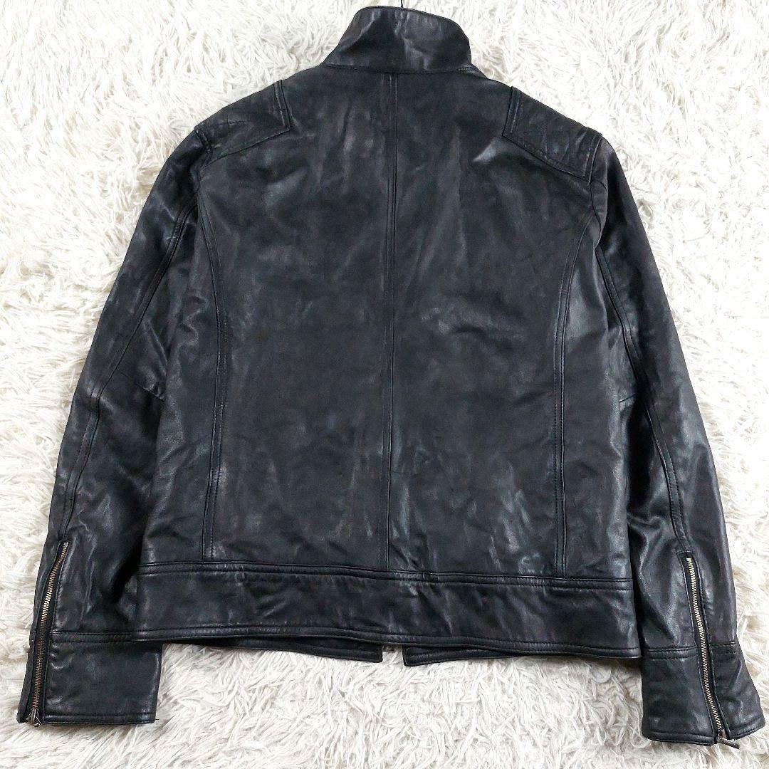 バーバリーブラックレーベル ラムレザーホースロゴ ノバチェックシングルライダース