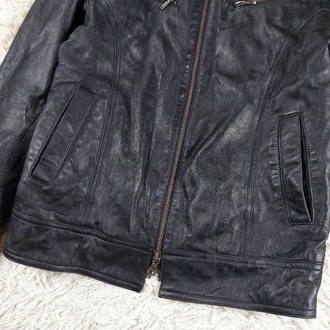 バーバリーブラックレーベル ラムレザーホースロゴ ノバチェックシングルライダース