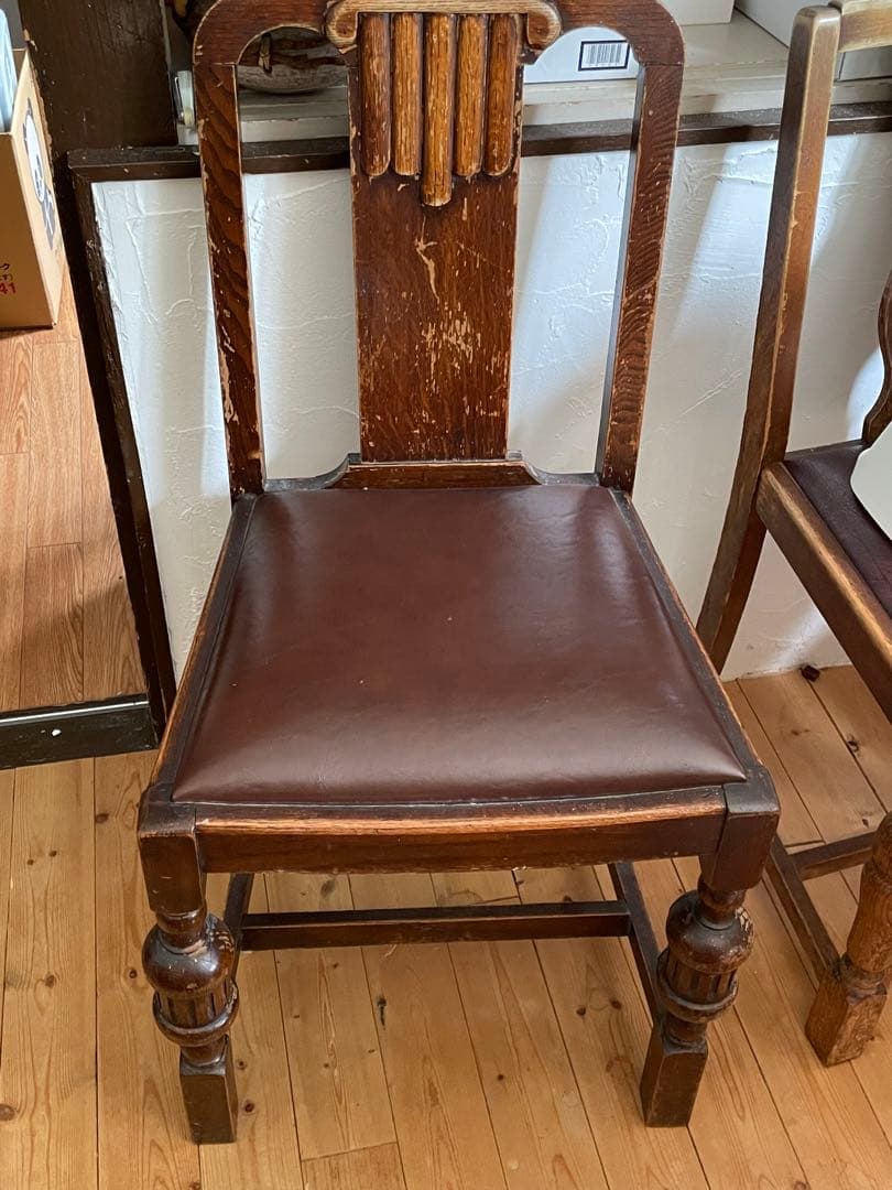 クラシックスタイル 木製椅子 ブラウン