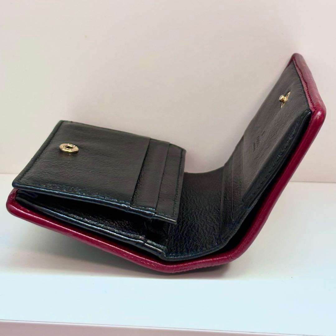 GUCCI 二つ折り財布　マーモント　キルティング　レザー　ブラック