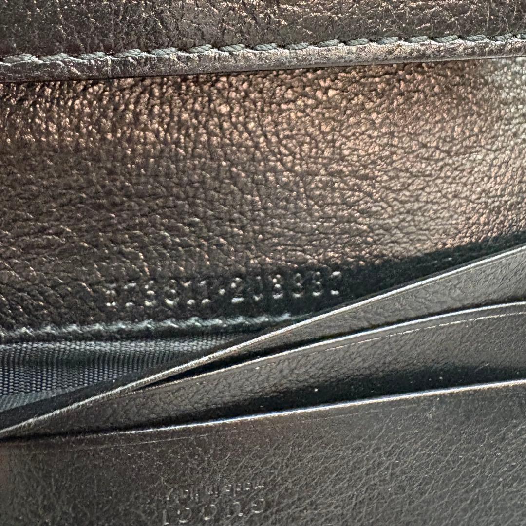 GUCCI 二つ折り財布　マーモント　キルティング　レザー　ブラック