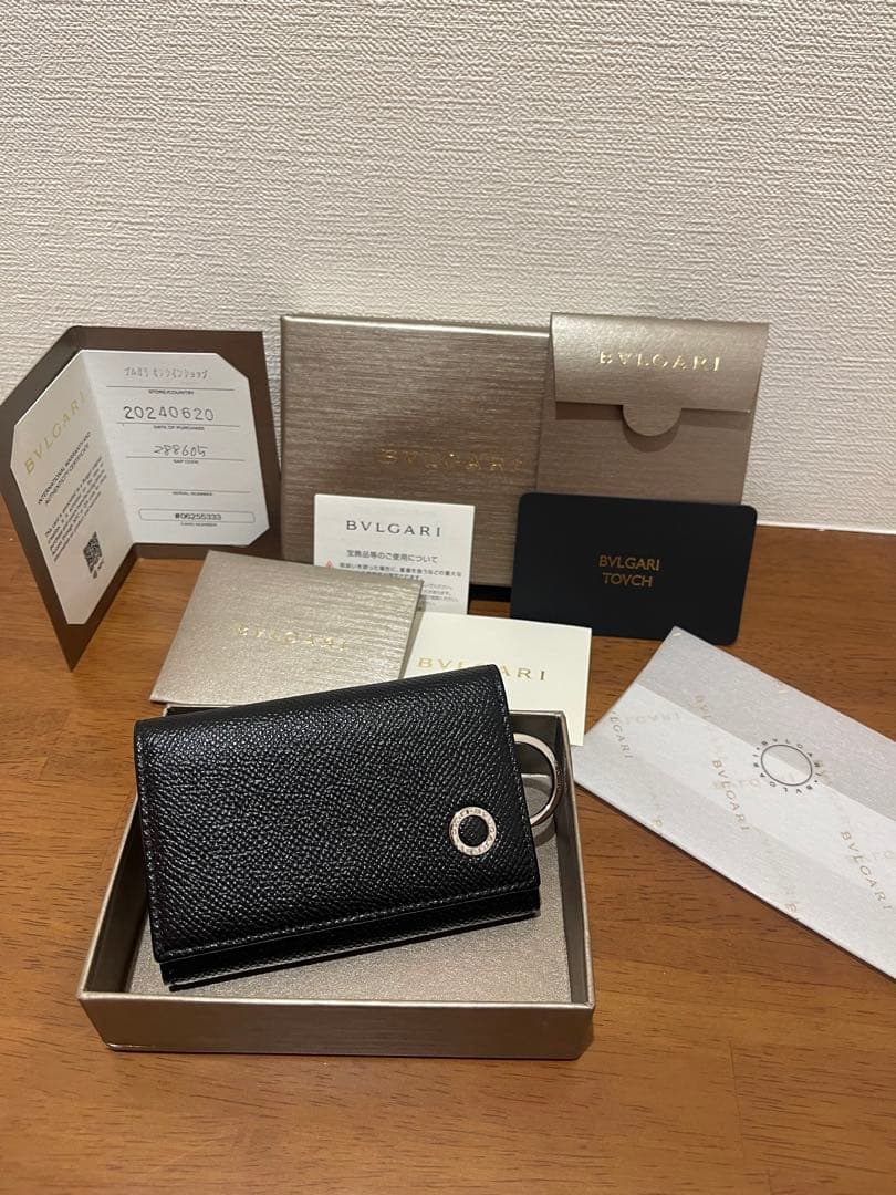 新品　ブルガリ 革 6本 グレインレザー スモールキーホルダー