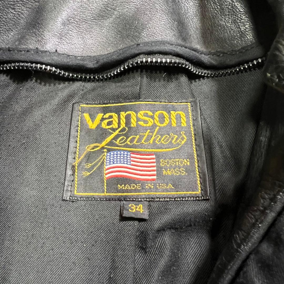 VANSON バンソン　シングル　ライダース　ジャケット　サイズ34