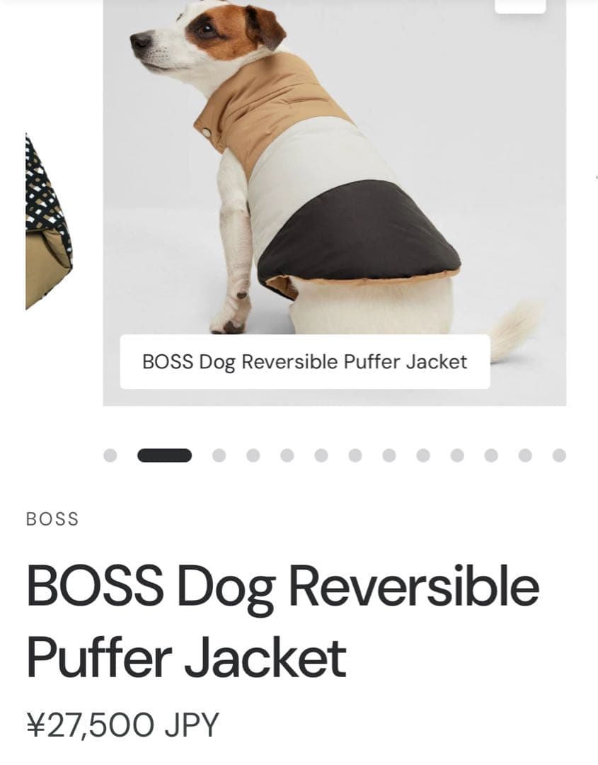 新品☆HUGO BOSS 犬用リバーシブルジャケット XS