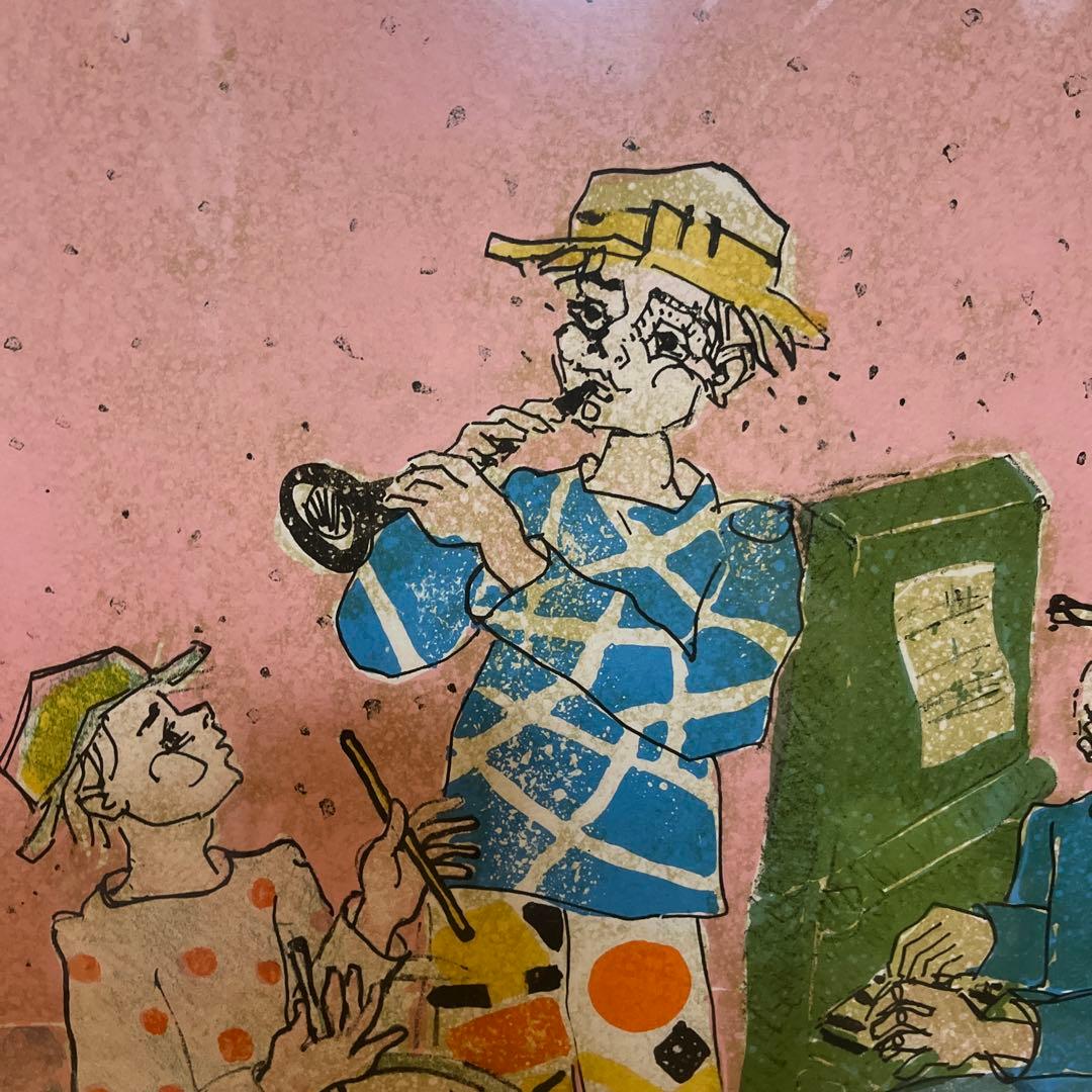 ポール・アイズピリ「少年の音楽隊」リトグラフ　本人サイン有