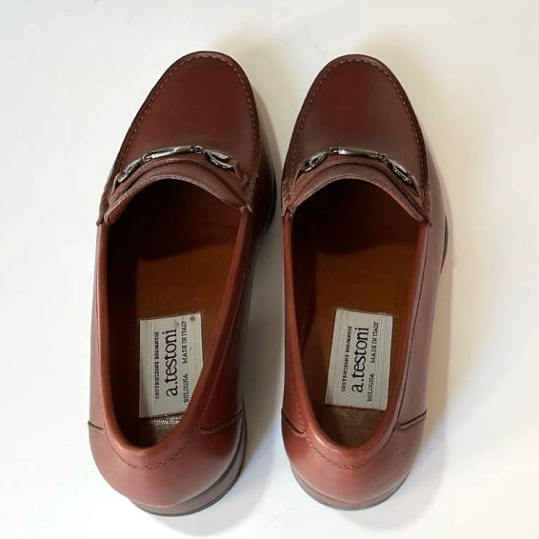 a.testoniブラウンレザーシューズ