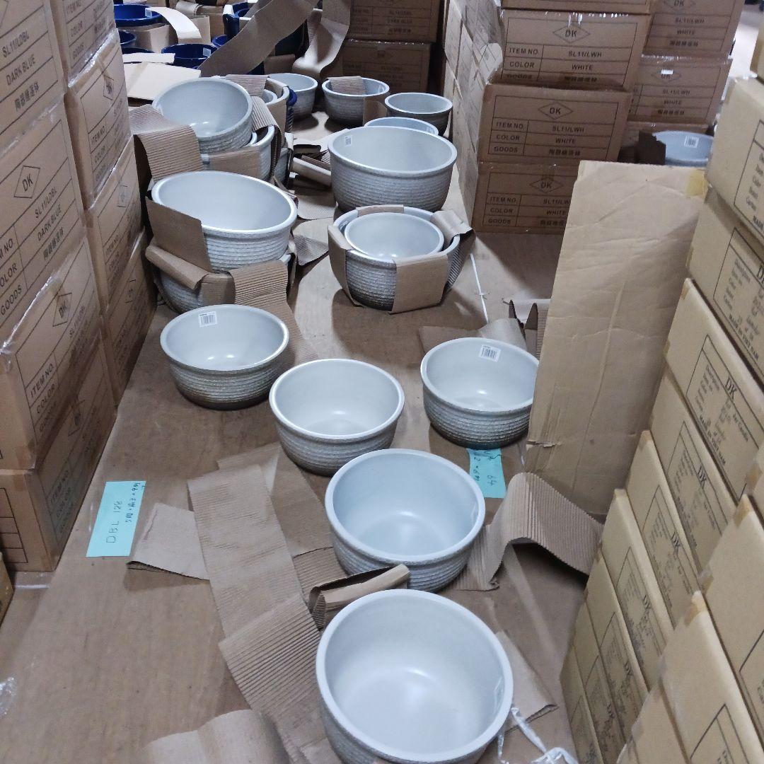 新品　特大Φ50　陶器　睡蓮鉢　メダカ鉢　難有　白　ホワイト　ルーバー高級LWH