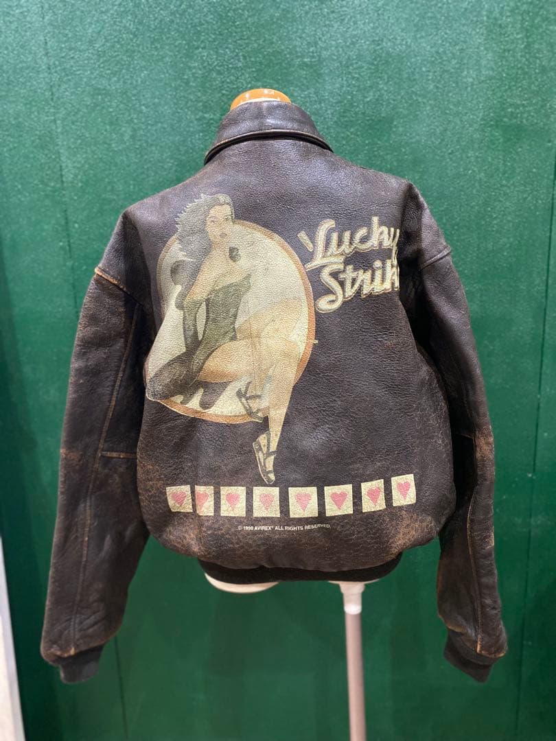 d*3様 希少 アヴィレックス レザージャケット　ピンナップガール 90s ビン