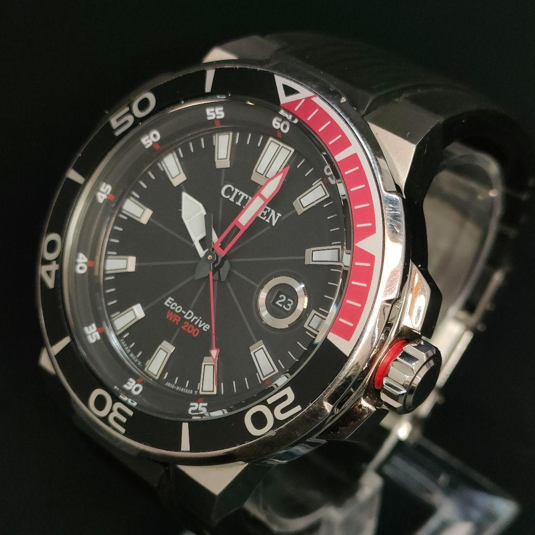美品【稼働品】CITIZEN　シチズン　ブラック　レッド　シルバー　ソーラー