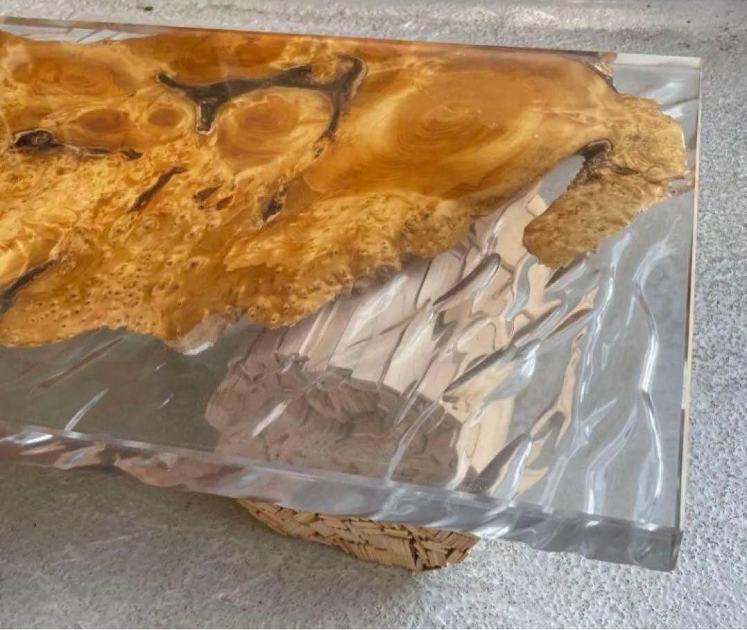 【♡YURIA♡】レジンテーブル 一点物 銀杏 クリスタル ハンドメイド