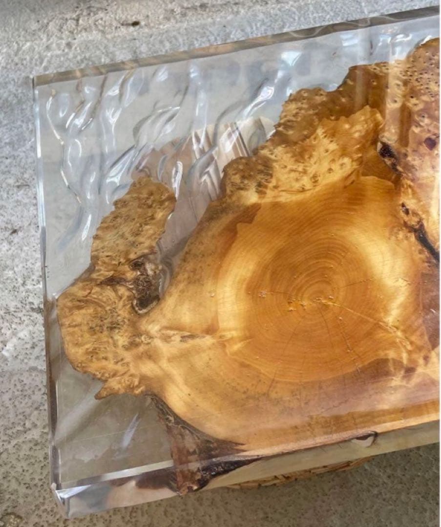 【♡YURIA♡】レジンテーブル 一点物 銀杏 クリスタル ハンドメイド