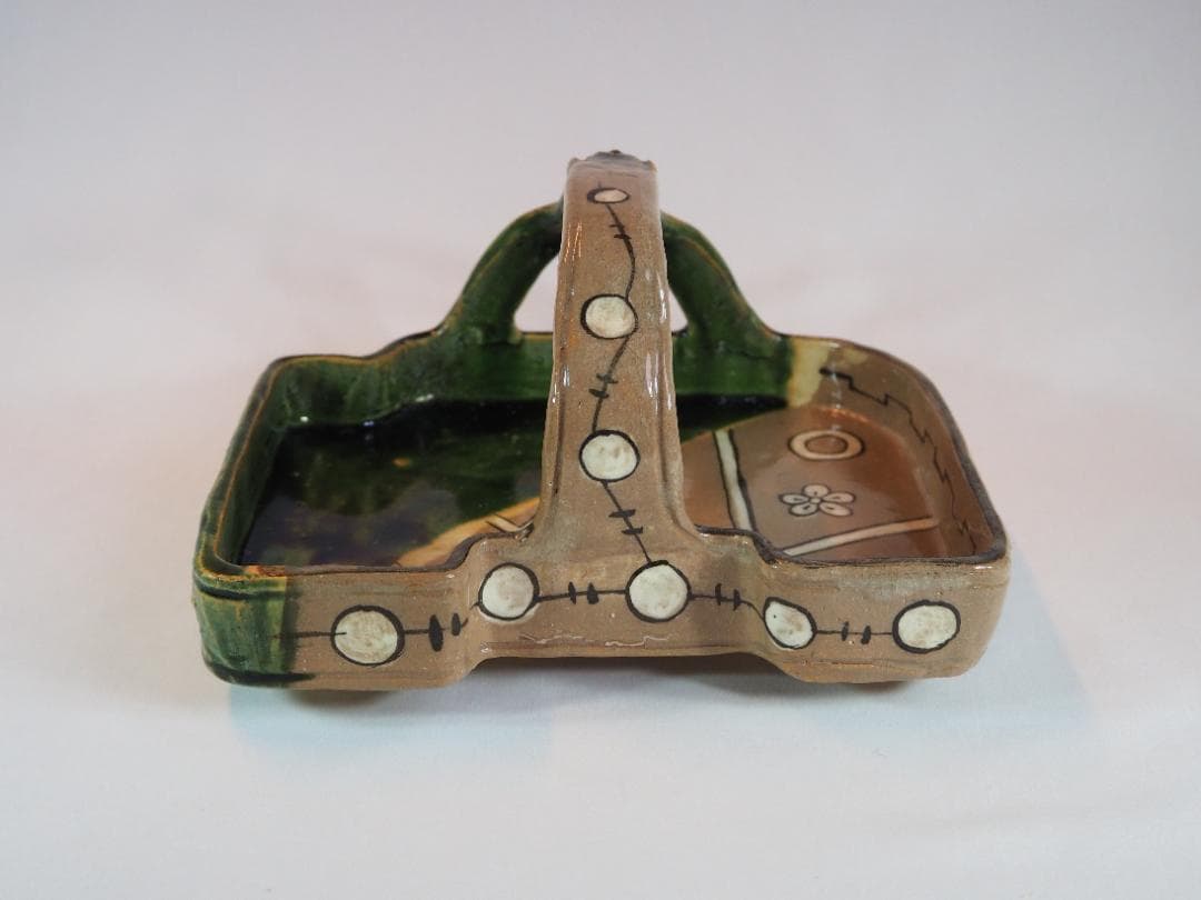 加藤十右衛門造『赤織部手鉢』（共箱）