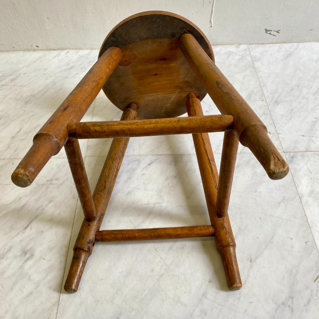 レトロなスツール 丸椅子 丸スツール 木製