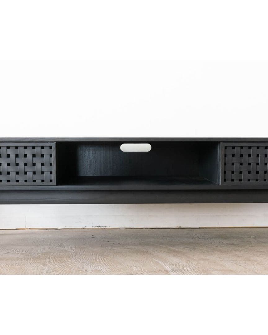 ELEGANCE テレビボード 1745 ホワイトアッシュ材 / Black