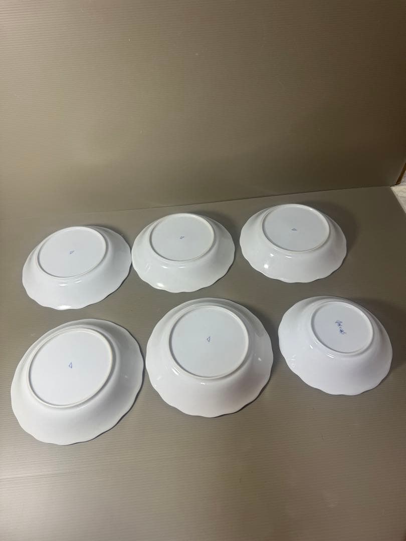 2079 深川製磁　蝶文　皿5客　鉢1客　未使用