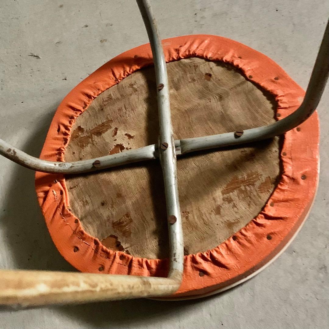 鉄脚 丸椅子 古道具 アンティーク