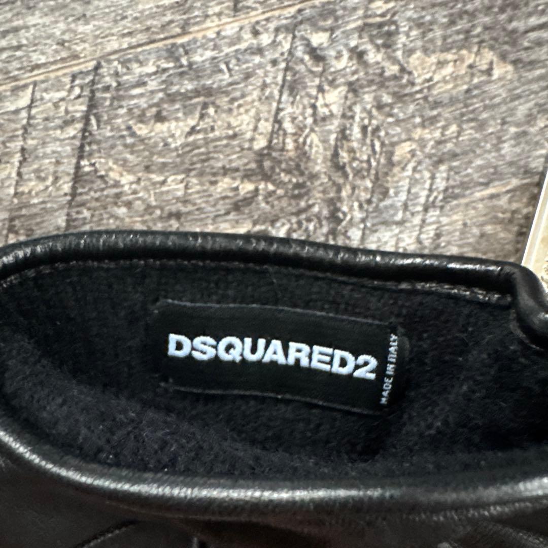 DSQUARED2 ブラックレザー　本革　手袋 ジッパー付き