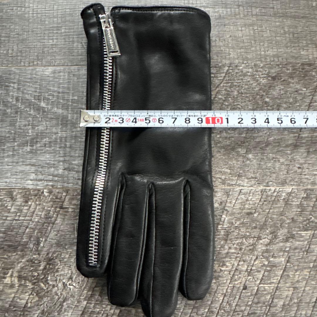 DSQUARED2 ブラックレザー　本革　手袋 ジッパー付き
