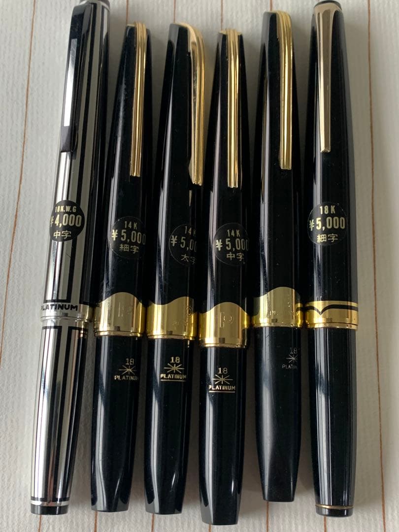 プラチナ 万年筆 18K 6本まとめ