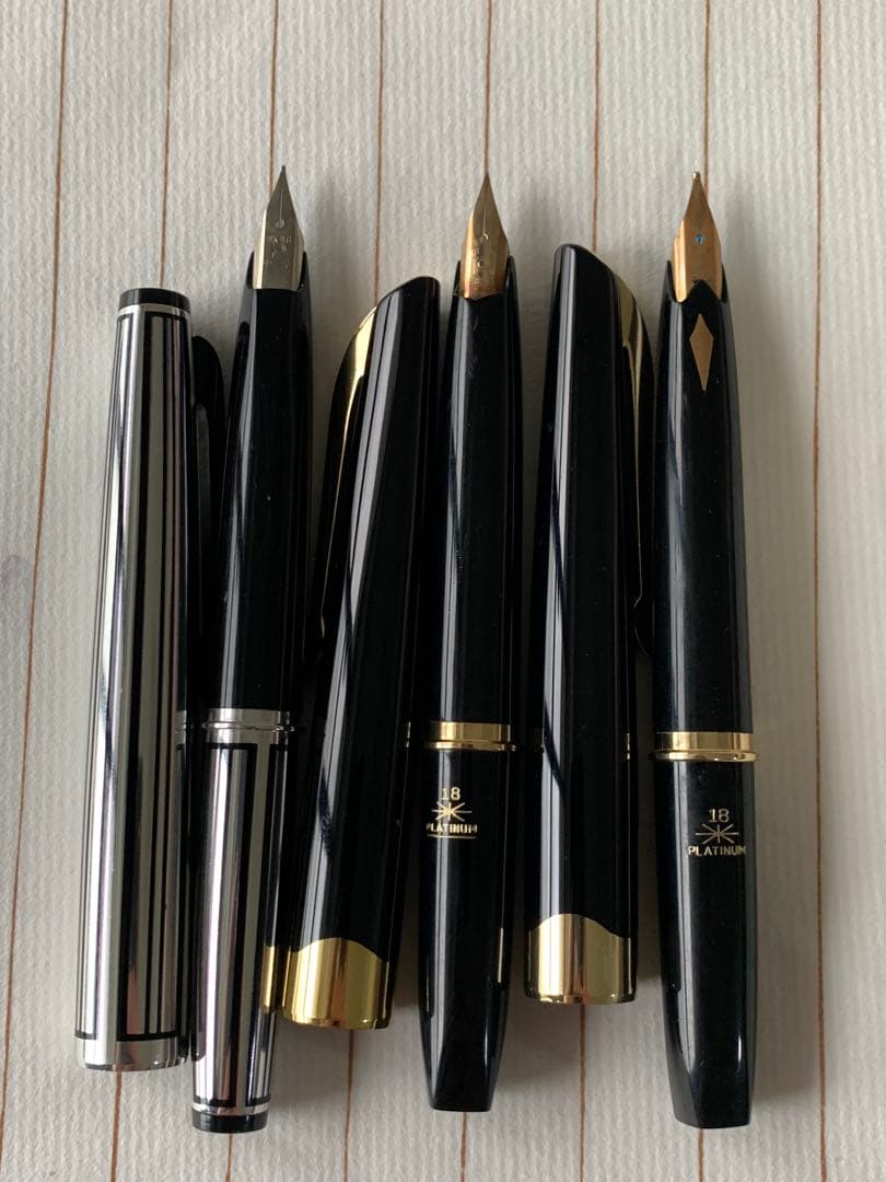 プラチナ 万年筆 18K 6本まとめ