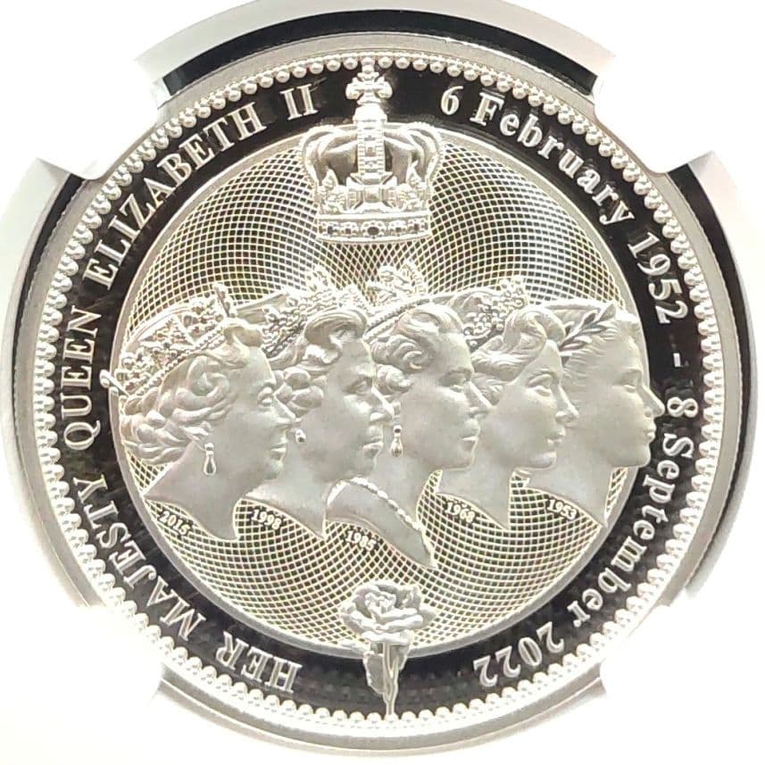 【最高鑑定】 エリザベス2世 追悼記念 NGC PF70 1オンス銀貨 純銀