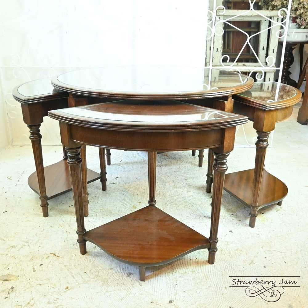 【早い者勝ち】L3705-264 英国アンティーク 丸テーブル ネストテーブル