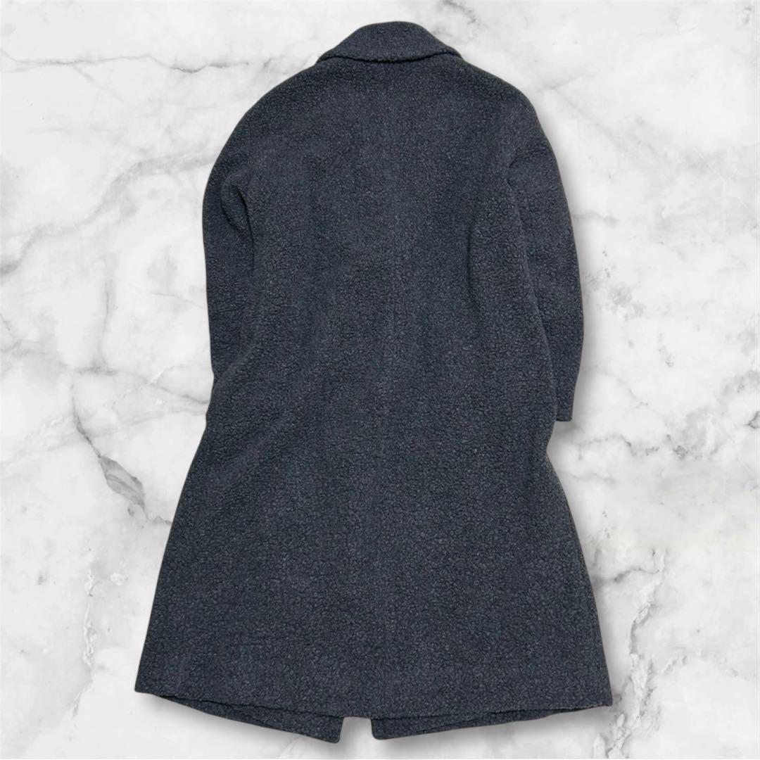 美品✨23区 大人可愛い ボアジャージー チェスターコート ロング グレー40L