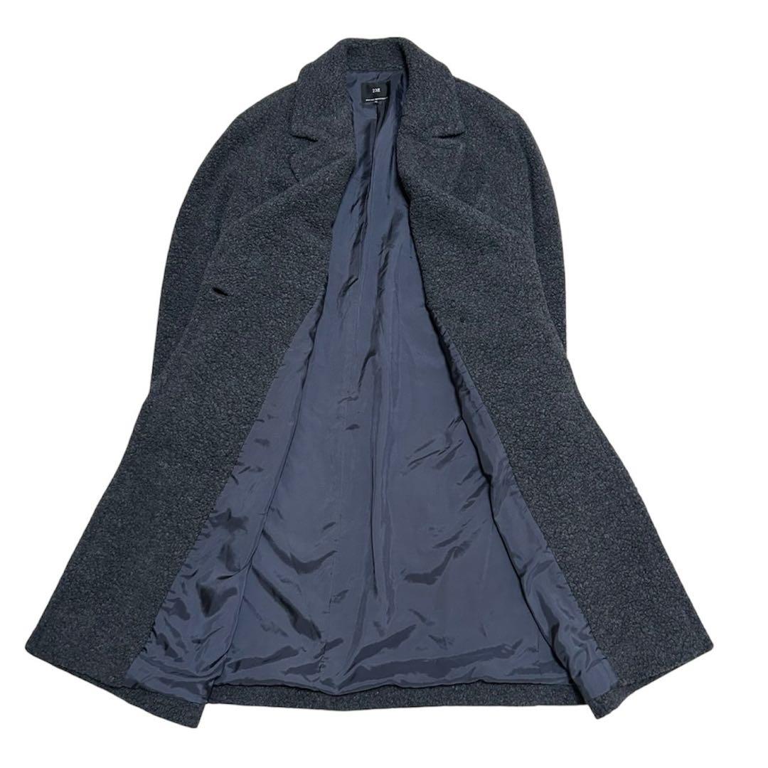 美品✨23区 大人可愛い ボアジャージー チェスターコート ロング グレー40L