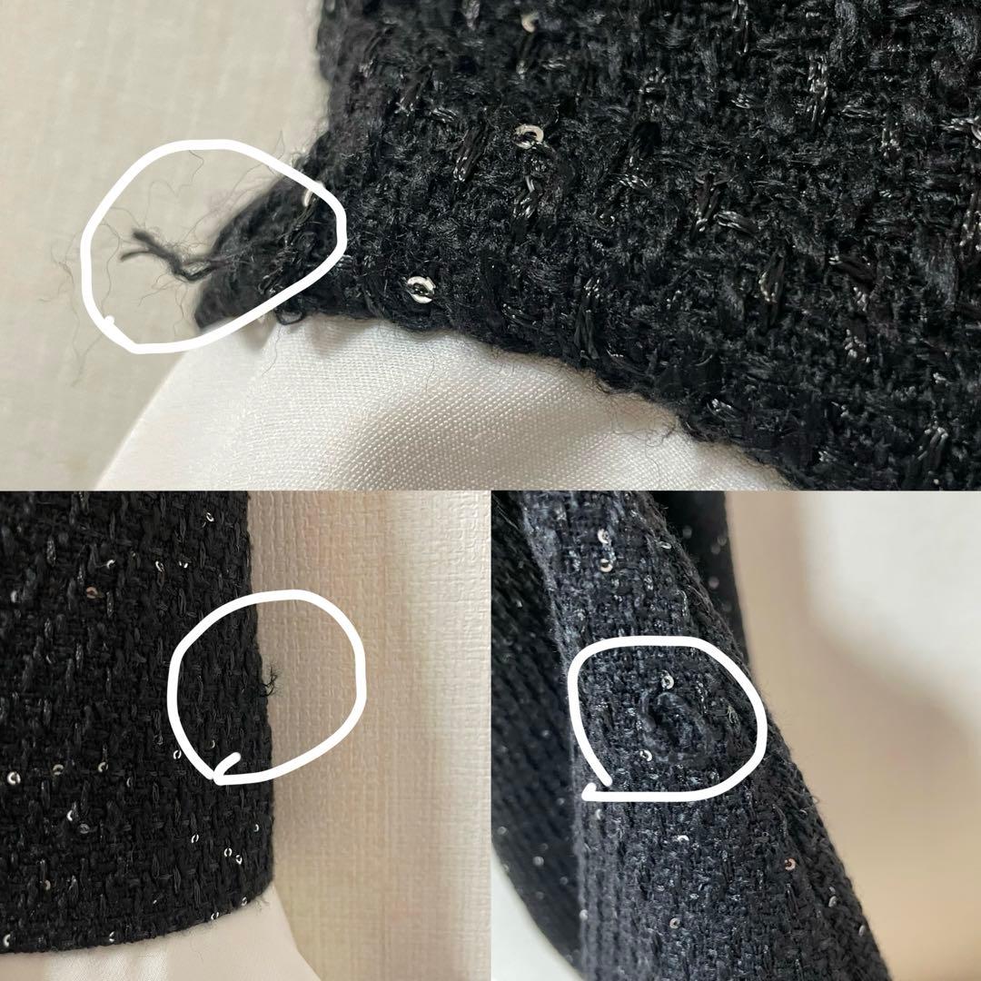 Leja 花柄レースカラースパンコールAラインワンピースドレス M