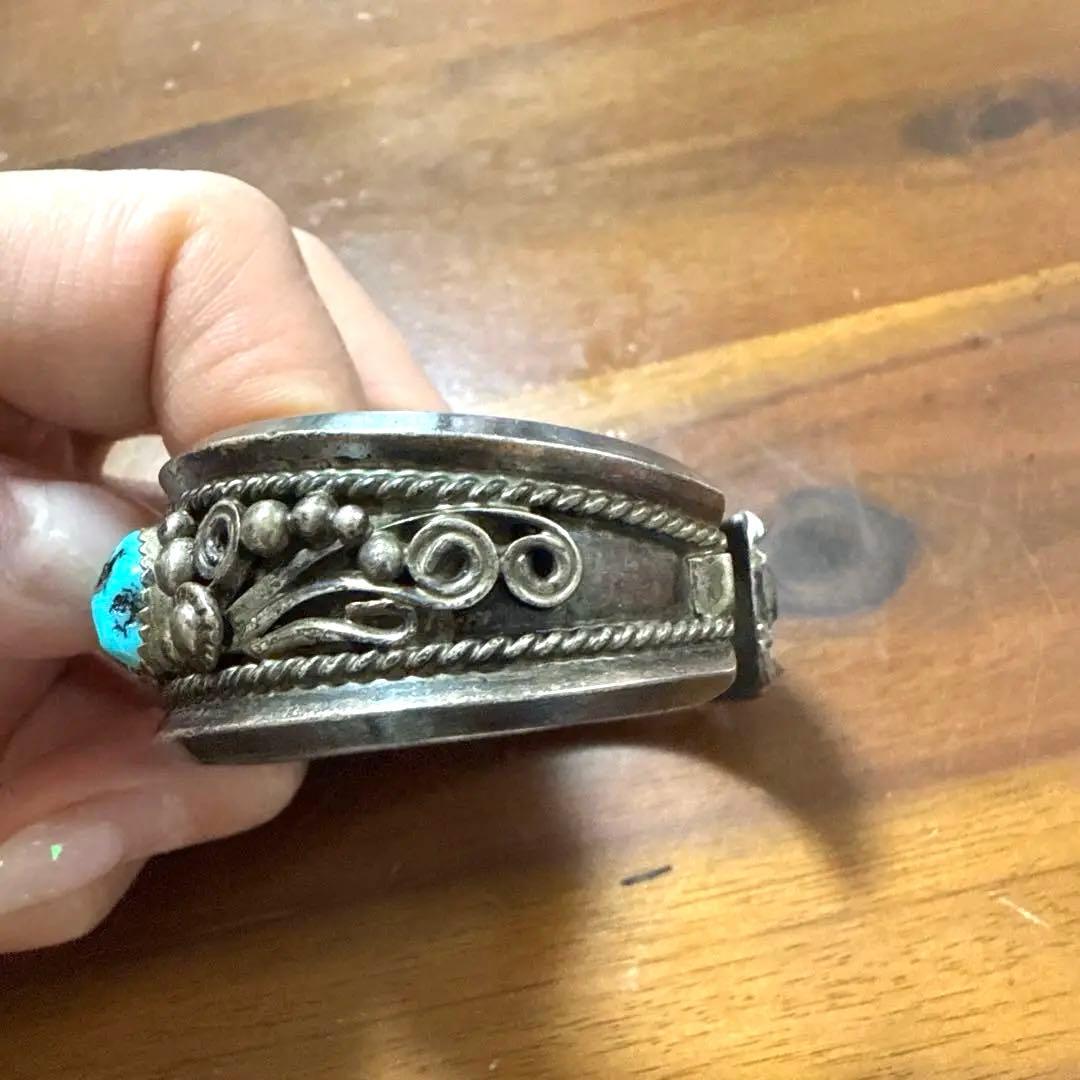 専用!!希少ヴィンテージ ターコイズ装飾シルバーバングル