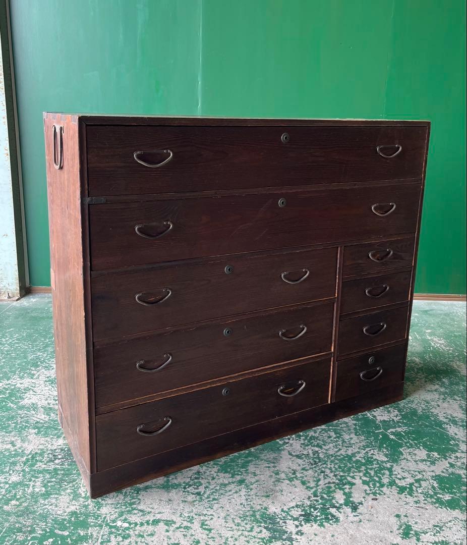 和箪笥 昭和レトロ 当時物 インテリア アンティーク ビンテージ 鉄金具