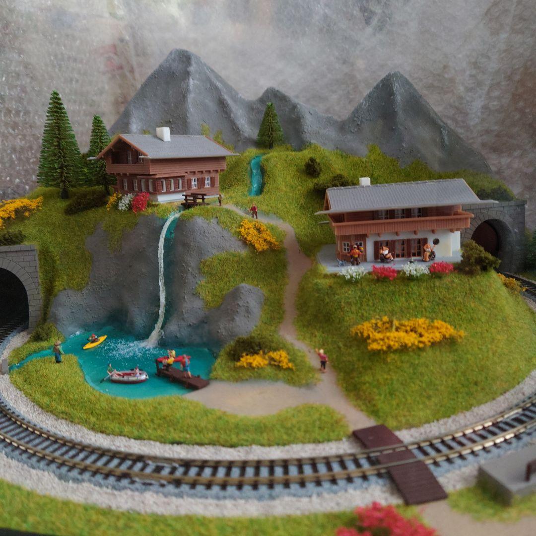 2個口発送　その1 特製ミニジオラマ　夏のアルプス仕様　氷河特急