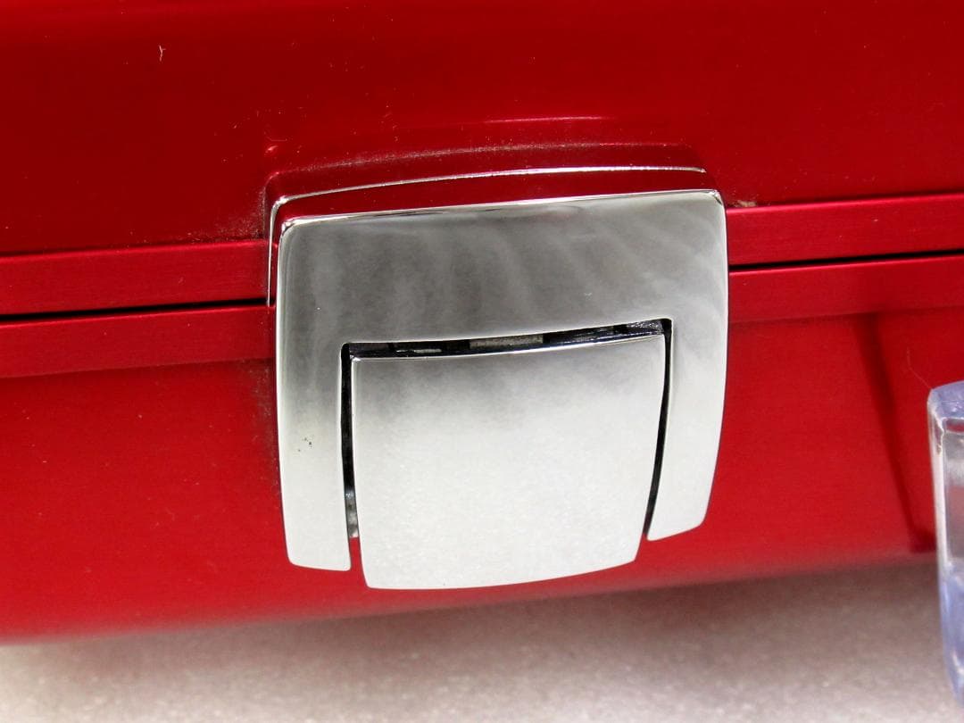 ゼロハリバートン アタッシュケース レッド系色 クリアハンドル 展示未使用品