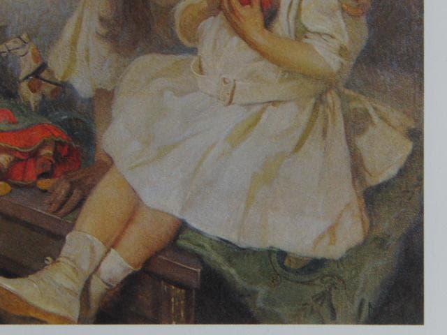 アルフォンス・ミュシャ、ミュシャの二人の子供の肖像、希少な画集より