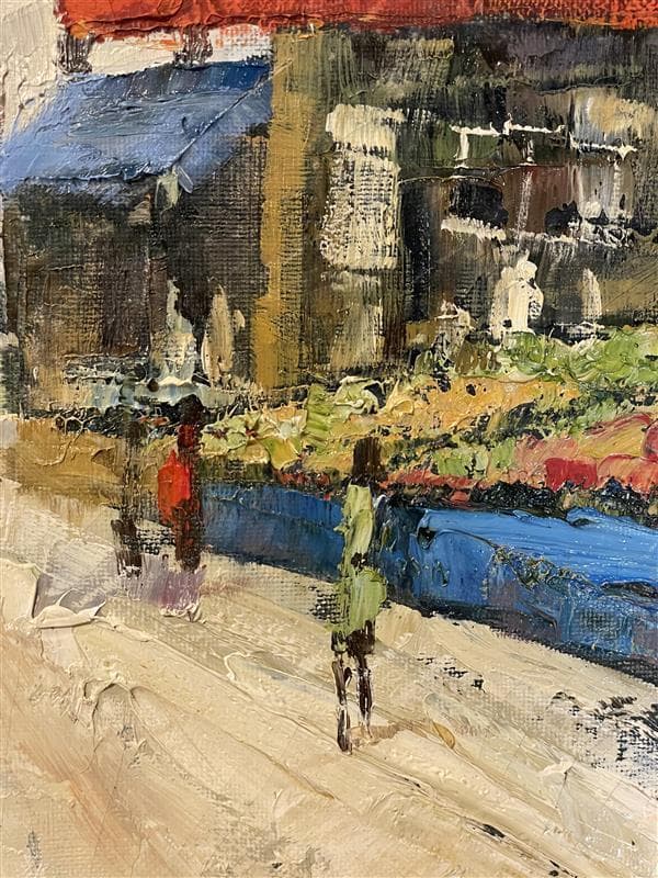 「真作」浅田薫「パリ」風景画　油彩画　額装　サイン有り　F10号