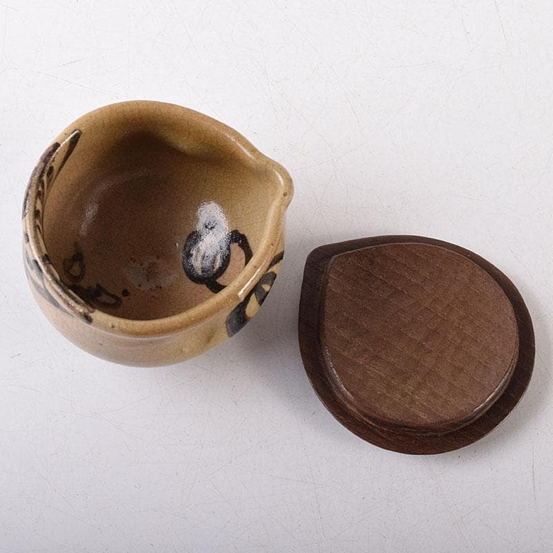 散歩星人　茶道具　因久山焼　芦澤保親作　茶入　共箱　V　R8658