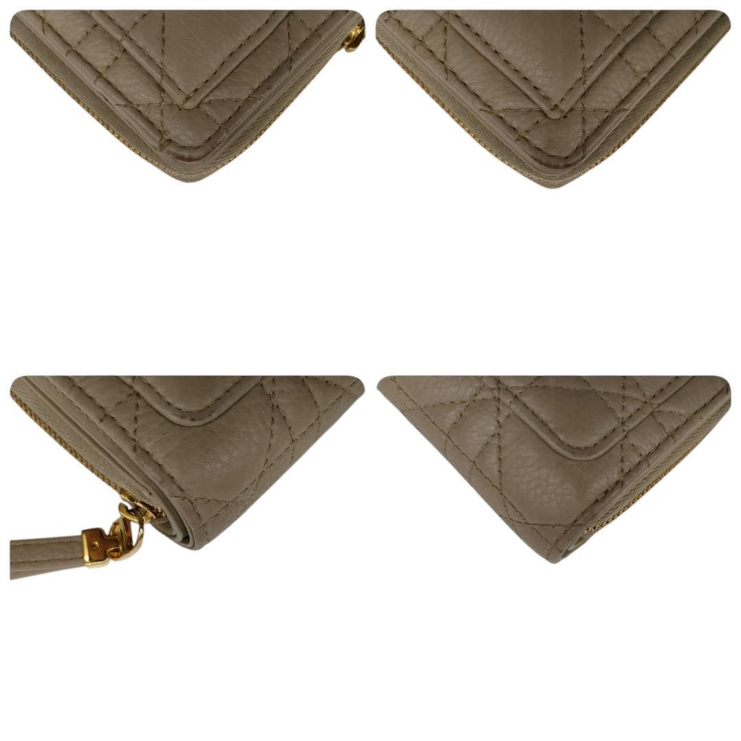 ディオール　折り財布　アカシアスウォレット　カナージュ　カロ　ベージュ