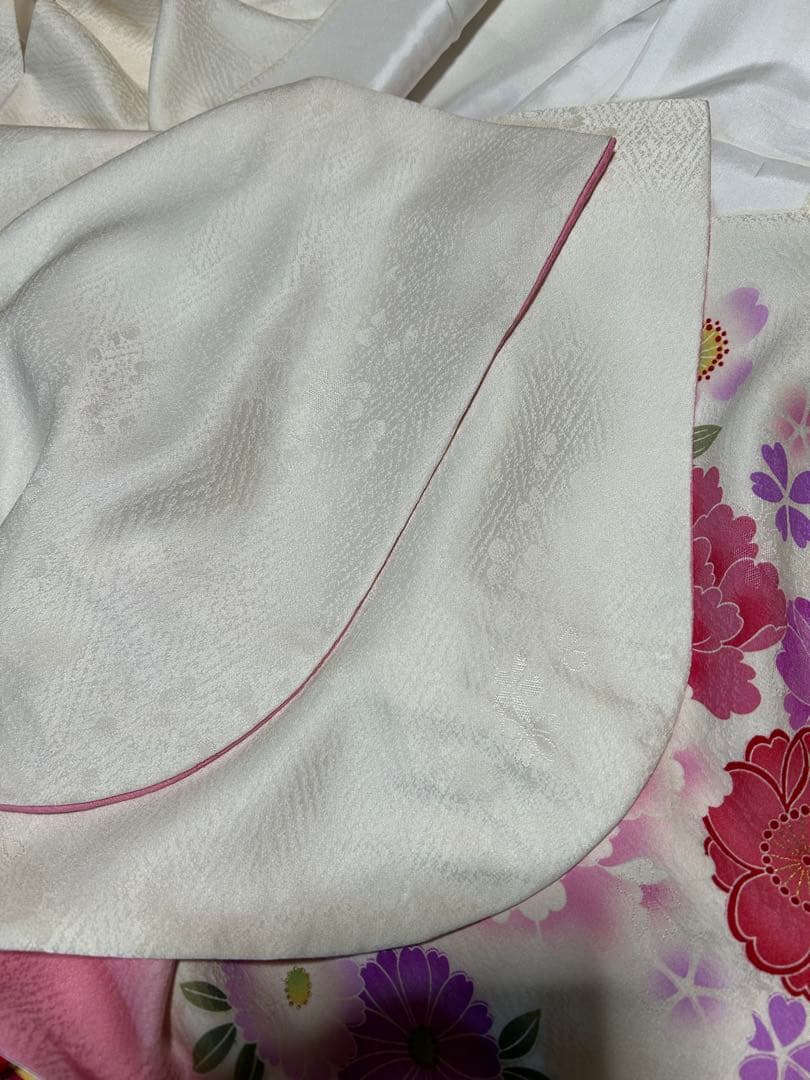 振袖セット　着物友禅振袖 西陣織帯 正絹帯揚げ　帯締め　重襟 のセット 成人式