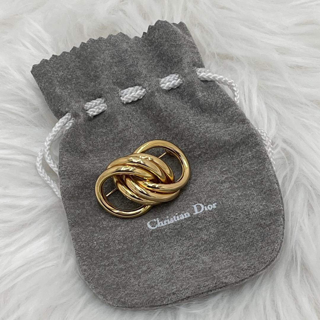 美品✨Christian Dior ディオール　ブローチ 　ゴールド