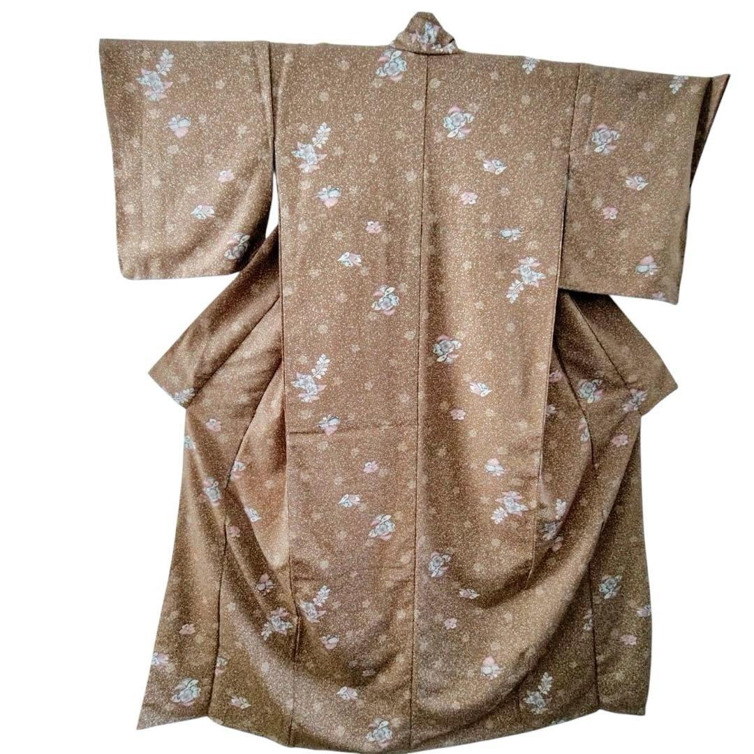 未使用近い　美品　袷　高級化繊　辻が花　小紋　フルセット