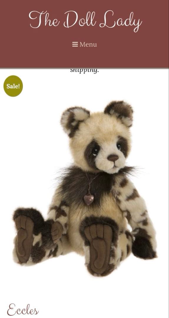 チャーリーズベアーズ ぬいぐるみ エクルズ 18 Charlie Bears