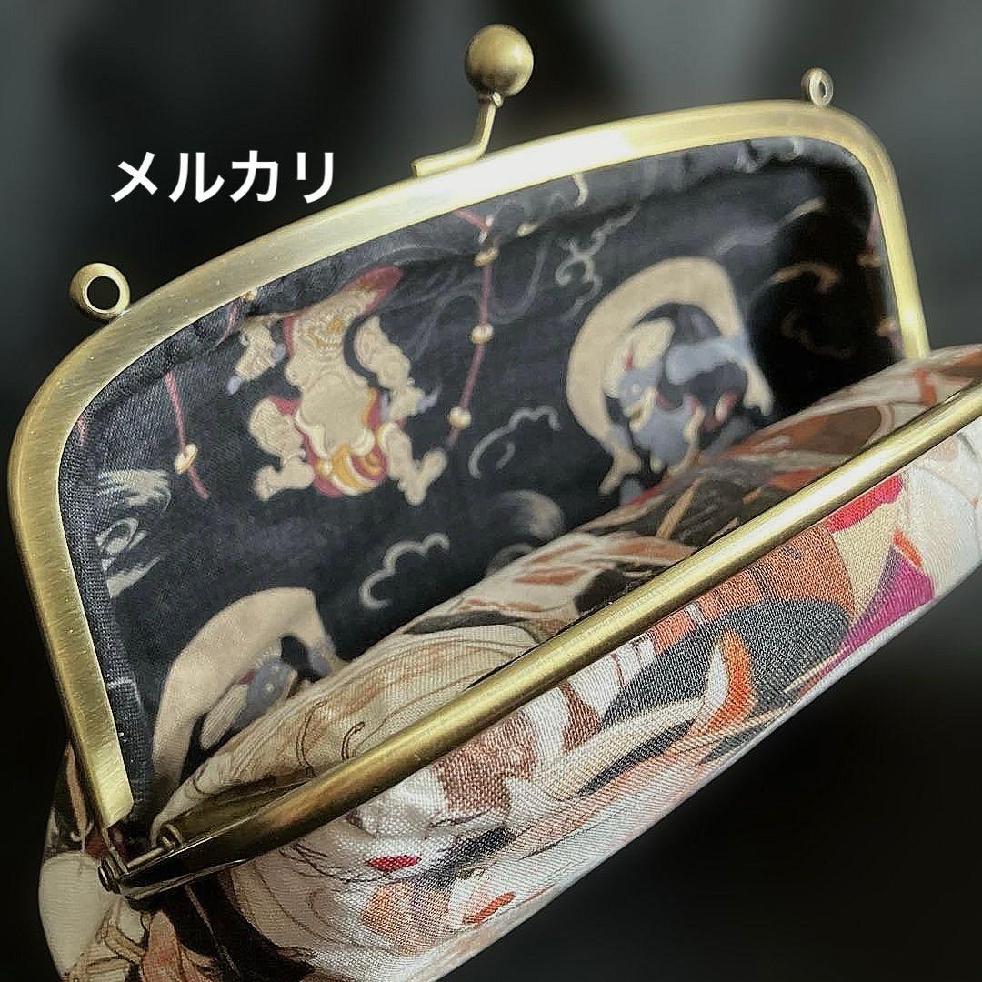 妖怪猫　ハンドメイド　親子がま口長財布　和柄