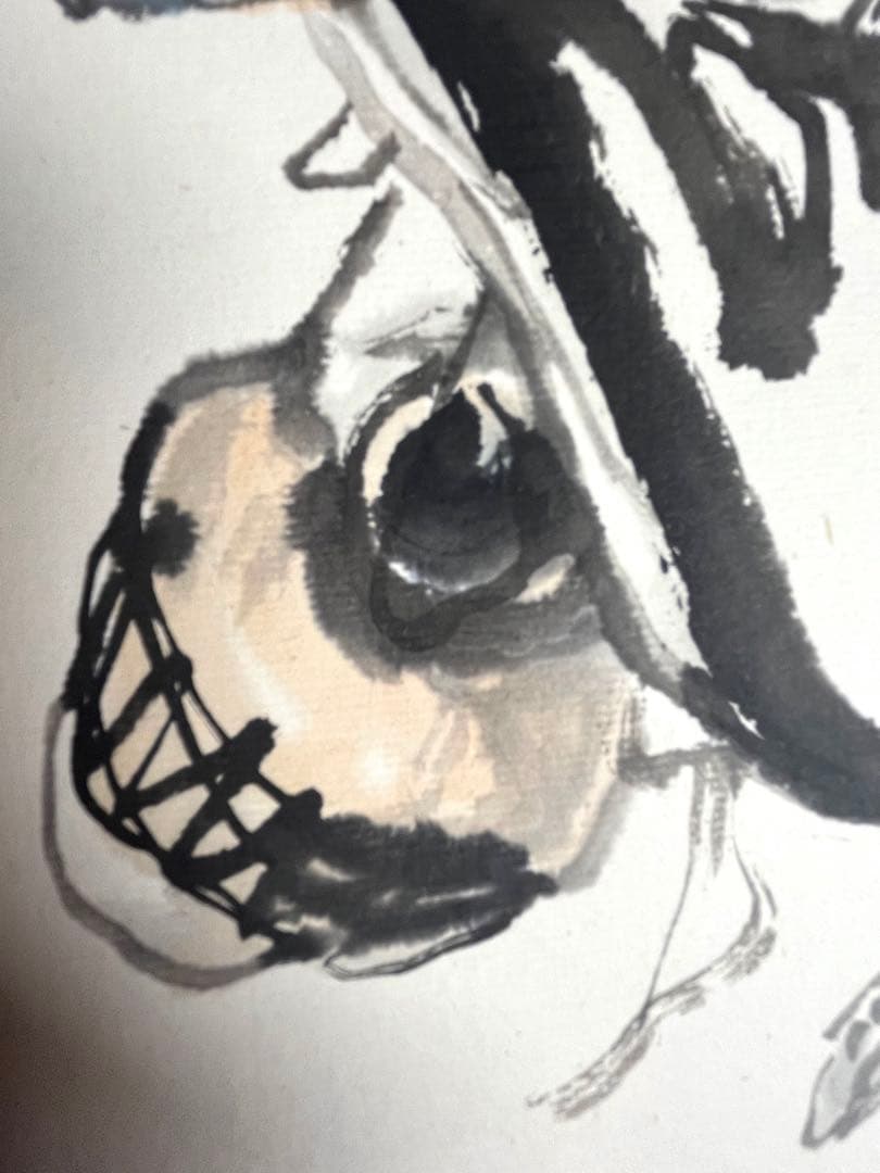 中国画　色紙　額　額縁　美術品　絵画　書道　アンテイーク　画額　在銘　肉筆