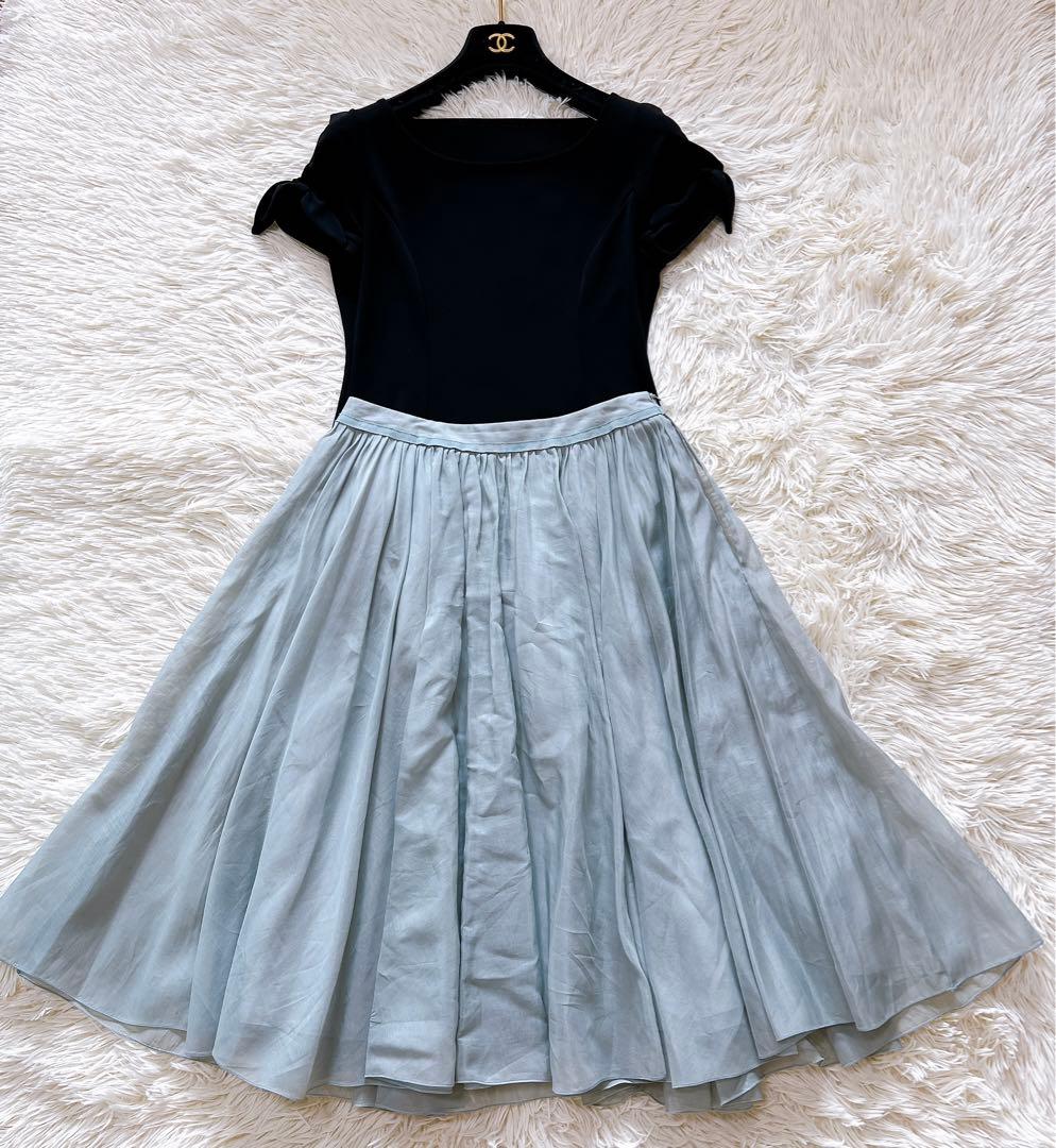 FOXEY フォクシー　シアーサーキュラースカート　グリーン